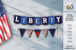 4th of July banner Laser Cut. Home decor SVG Product Image 1