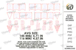 4th of July banner Laser Cut. Home decor SVG Product Image 2
