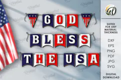 4th of July banner Laser Cut. Home decor SVG Product Image 1