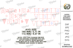 4th of July banner Laser Cut. Home decor SVG Product Image 2