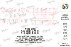 4th of July banner Laser Cut. Home decor SVG Product Image 2