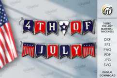4th of July banner Laser Cut. Home decor SVG Product Image 1