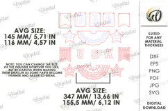 4th of July banner Laser Cut. Home decor SVG Product Image 2