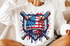 4th of July Baseball Drip PNG Product Image 1