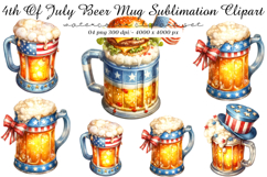 4th Of July Beer Mug Sublimation Clipart Product Image 1