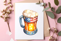 4th Of July Beer Mug Sublimation Clipart Product Image 2