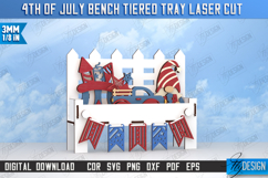 4th of July Tiered Tray Laser Cut | Bench Tiered Tray | CNC Product Image 1