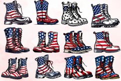 4th of July Boots Watercolor Clipart Bundle Product Image 2