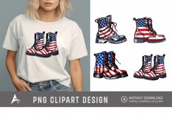 4th of July Boots Watercolor Clipart Product Image 1