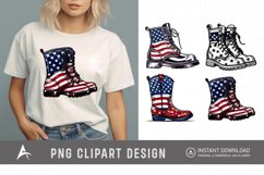 4th of July Boots Watercolor Clipart Product Image 1