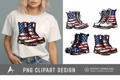 4th of July Boots Watercolor Clipart Product Image 1