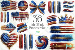 4th Of July Brushstroke Sublimation Bundle Product Image 1