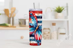 4th Of July Butterfly Tumbler Wrap PNG Product Image 2