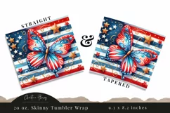 4th Of July Butterfly Tumbler Wrap PNG Product Image 3
