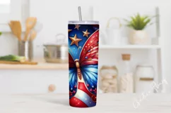 4th Of July Butterfly Tumbler Wrap PNG Product Image 2