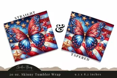 4th Of July Butterfly Tumbler Wrap PNG Product Image 3
