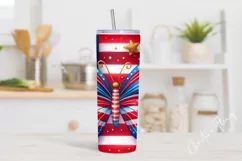4th Of July Butterfly Tumbler Wrap PNG Product Image 2