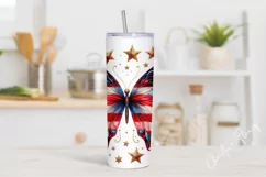 4th Of July Butterfly Tumbler Wrap PNG Product Image 2