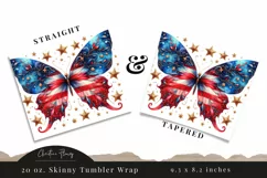 4th Of July Butterfly Tumbler Wrap PNG Product Image 3