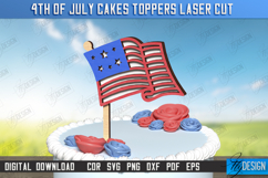 4th of July Cake Topper Laser Cut | Patriotic Sign | CNC Product Image 1