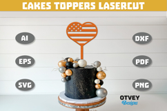 4th Of July Cakes Toppers Laser Cut Product Image 1