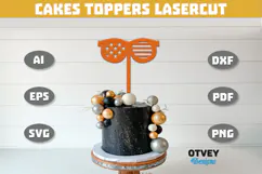 4th Of July Cakes Toppers Laser Cut Product Image 1