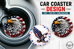 American eagle, 4th of july car coaster sublimation designs Product Image 1