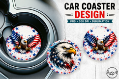 American eagle, 4th of july car coaster sublimation designs Product Image 1