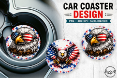 American eagle, 4th of july car coaster sublimation designs Product Image 1