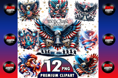 Patriotic Eagle USA, Flag 4th of July PNG Product Image 1