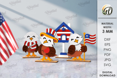 4th of July characters Bundle Laser Cut. Home decor SVG Product Image 2
