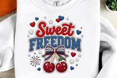 4th of July Cherries Sublimation PNG Product Image 1
