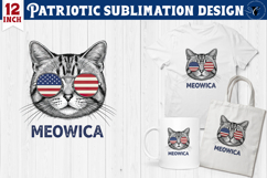 Patriotic sublimation | 4th of July | Cat clipart Product Image 1