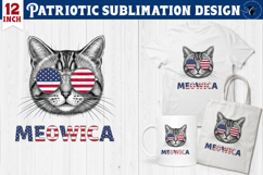 Patriotic sublimation | 4th of July | Cat clipart Product Image 1