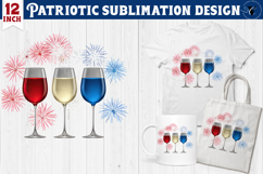 Patriotic sublimation | 4th of July | Patriotic wine glasses Product Image 1