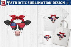 Patriotic sublimation | 4th of July | Cow clipart Product Image 1