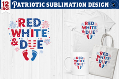 Patriotic sublimation | 4th of July | Footprints Clipart Product Image 1