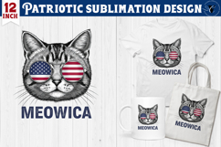 Patriotic sublimation | 4th of July | Cat clipart Product Image 1