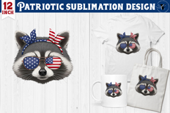 Patriotic sublimation | 4th of July | Raccoon clipart Product Image 1