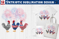 Patriotic sublimation | 4th of July | Roosters clipart Product Image 1