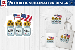 Patriotic sublimation | 4th of July | Mason Jars Clipart Product Image 1