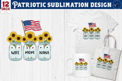 Patriotic sublimation | 4th of July | Mason Jars Clipart Product Image 1