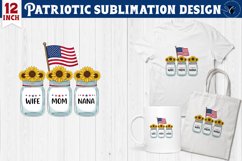 Patriotic sublimation | 4th of July | Mason Jars Clipart Product Image 1