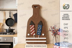 4Th Of July Cutting Boards Bundle Laser Cut. Kitchen SVG Product Image 2