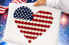 4th Of July Day Heart Brushstroke png, Patriotic USA Flag Product Image 1