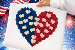 4th Of July Day Heart Brushstroke png, Patriotic USA Flag Product Image 1
