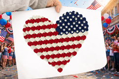 4th Of July Day Heart Brushstroke png, Patriotic USA Flag Product Image 2
