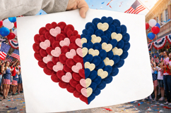 4th Of July Day Heart Brushstroke png, Patriotic USA Flag Product Image 2