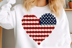 4th Of July Day Heart Brushstroke png, Patriotic USA Flag Product Image 3