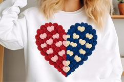 4th Of July Day Heart Brushstroke png, Patriotic USA Flag Product Image 3